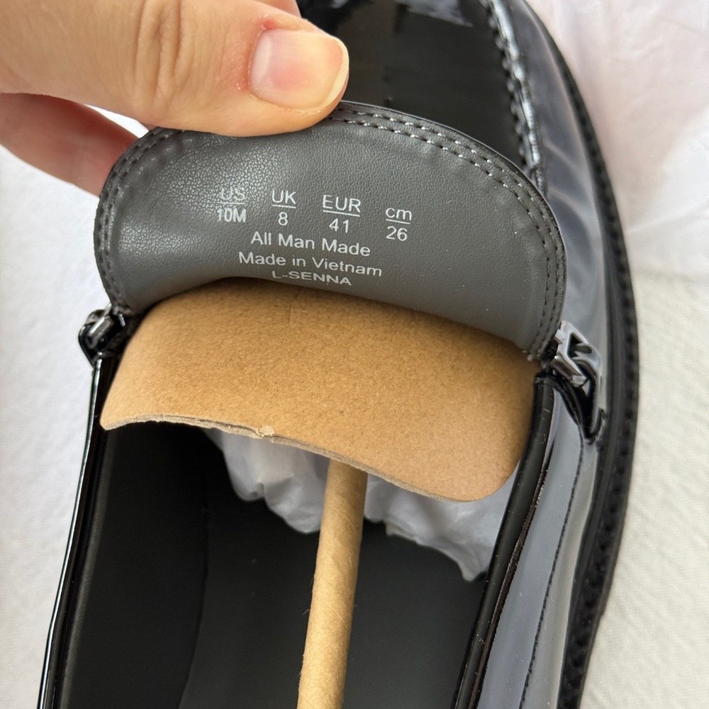 NWT Franco Sarto Senna Lug Sole Loafer Black Patent Leather Size 10 - Picture 12 of 15